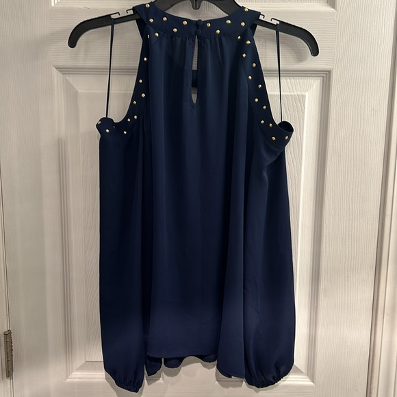 INC Long Sleeved, Semi-Sheer, Cold Shoulder Tops  w/Gold Sequined Trim-SZ-Medium - Picture 2 of 6